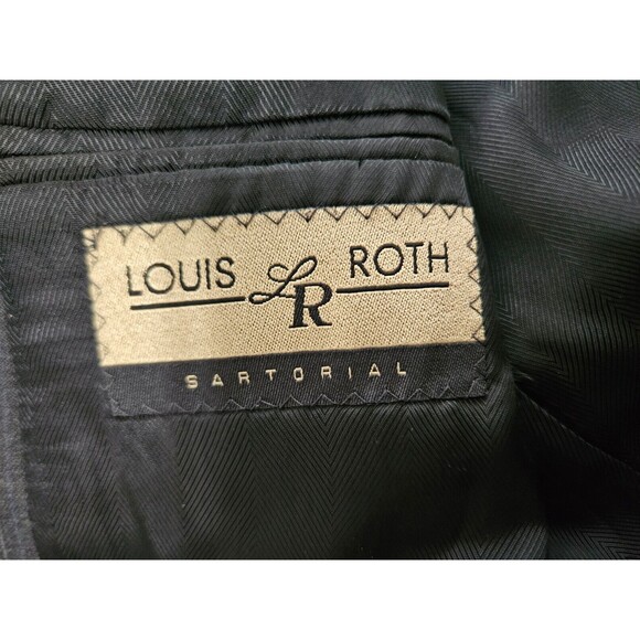 Louis Roth Men's Sartorial Two-Button Black Tuxedo Style Jacket Blazer Size 40R - Picture 7 of 9